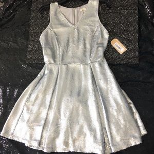 All Sequin Copper Key Silver Party Dress